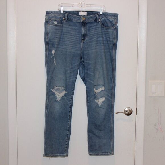 Lane Signature Fit Body Icon Straight Jean - Light Wash Women's Size 22 - Picture 4 of 15